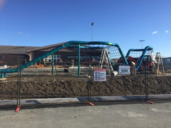 Dartmouth North Public Library playground under construction