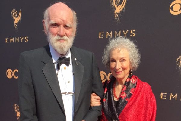 Graeme Gibson and Margaret Atwood on the red carpet at the Emmys