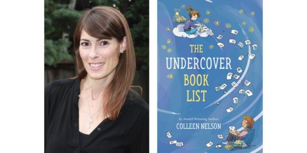 The cover of Colleen Nelson's The Undercover Book List with a photo of the author