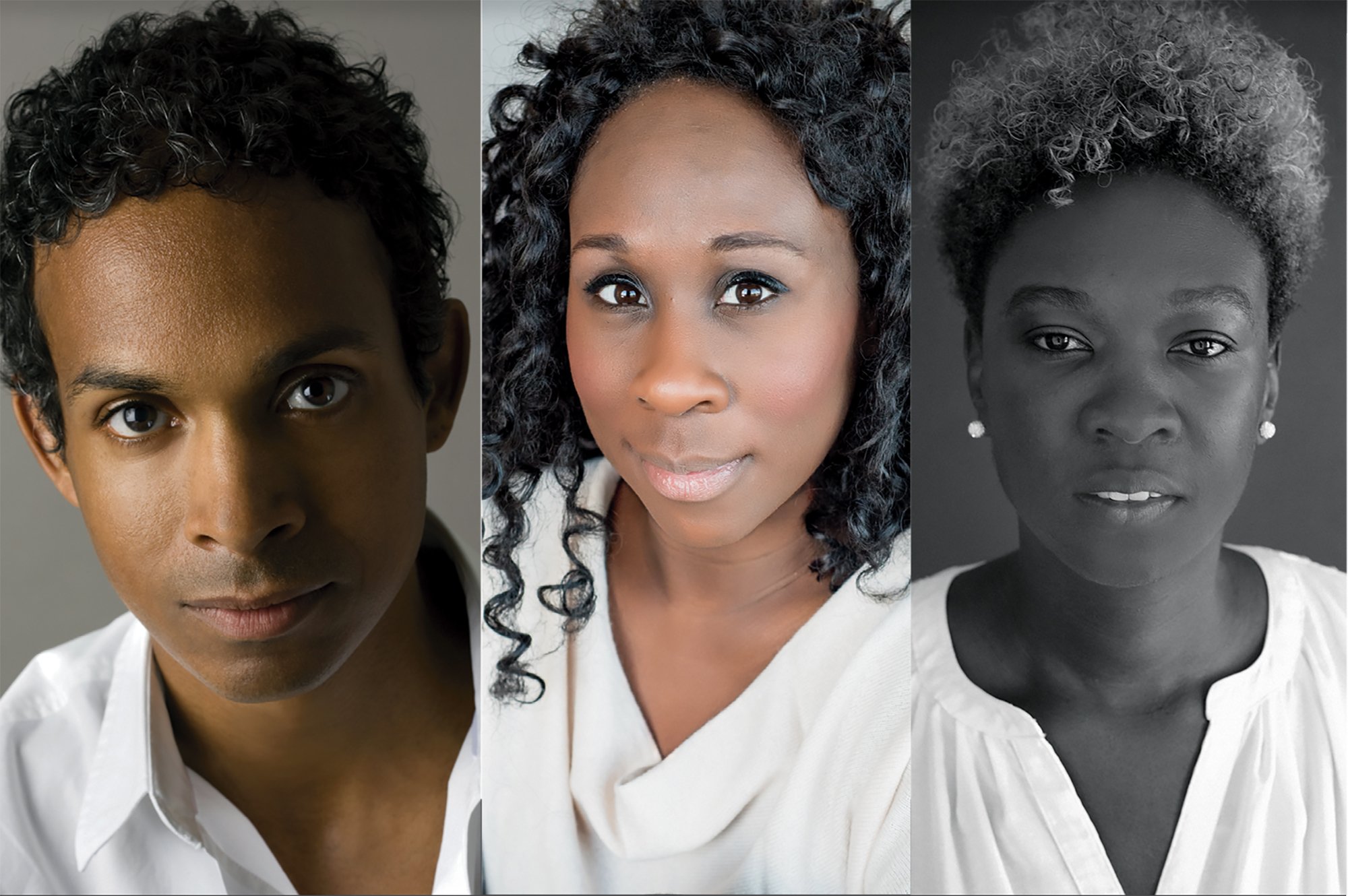 Photos of 2021 Journey Prize judges David Chariandy, Esi Edugyan, and Canisia Lubrin