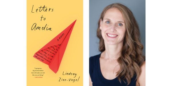 The cover of Lindsay Zier-Vogel's book Letters to Ameila and a photo of the author
