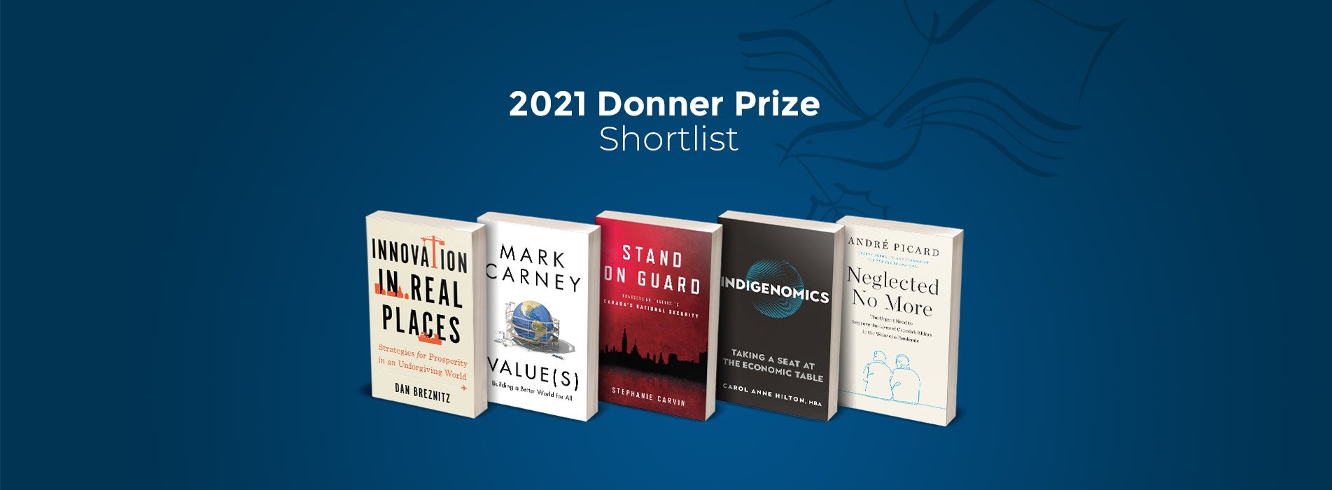The five books shortlisted for the 2021 Donner Prize